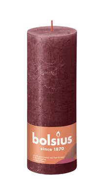 Bolsius Stompkaars rustiek Shine Ø68 x 190 mm Velvet red