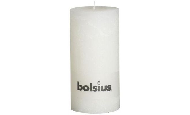 Bolsius, stompkaars, rustiek, wit, b 10 cm, h 20 cm - afbeelding 1