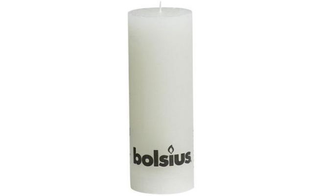 Bolsius, stompkaars, rustiek, wit, b 7 cm, h 19 cm - afbeelding 1