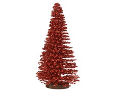 Boom bamboe glitters on foot, rood, Ø 14 cm x H 39 cm