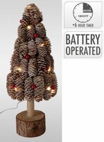 boom dennenappel led 40 cm met bessen - afbeelding 2