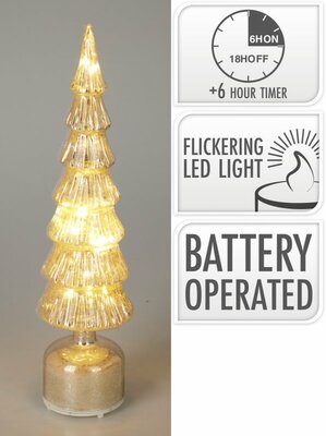 boom glas led 40cm zilver - afbeelding 1