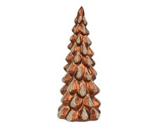 Boom glas matt glitter, beads, bruin, Ø 12,5 cm x H 29,5 cm