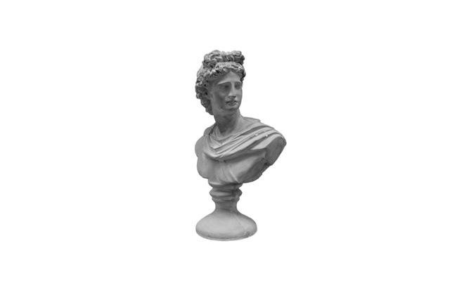 Borstbeeld, marcus, aardewerk, l 11 cm, b 19 cm, h 30 cm