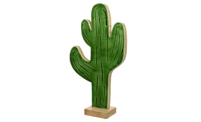 Cactus mangohout emaille l45cm grn, kunstplant