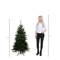 Charlton kerstboom groen met 100 led, 340 tips - H155xD91cm - afbeelding 11
