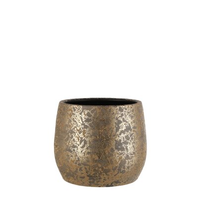 Clemente pot rond goud - h25,5xd32cm - afbeelding 1