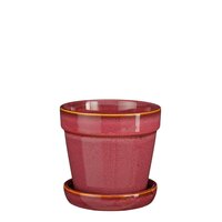 Clint pot met schotel roze - H11 x Ø13 cm