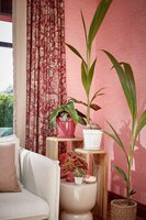 Clint pot met schotel roze - H13 x Ø15 cm - afbeelding 3