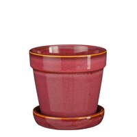 Clint pot met schotel roze - H13 x Ø15 cm - afbeelding 1