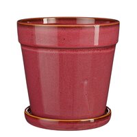 Clint pot met schotel roze - H20 x Ø20 cm - afbeelding 2