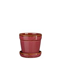 Clint pot met schotel roze - h9xd10,5cm