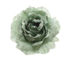 Roosclip polyester D 14 H 8.5cm salie groen - afbeelding 1