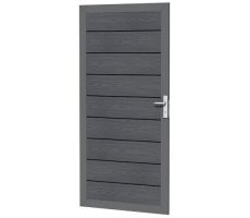 Composiet deur met houtmotief in aluminium frame 90 x 183 cm, antraciet. - afbeelding 2