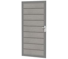 Composiet deur met houtmotief in aluminium frame 90 x 183 cm, grijs. - afbeelding 2