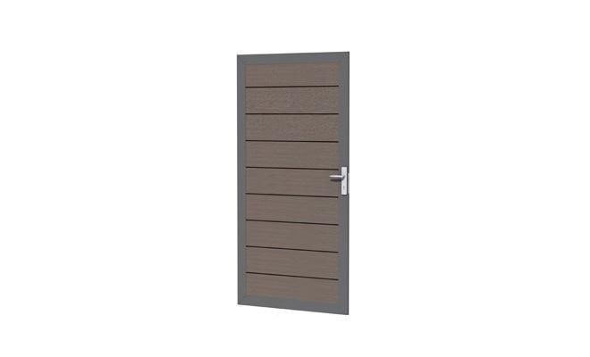 Composiet deur in aluminium frame 90 x 183 cm, bruin. - afbeelding 1