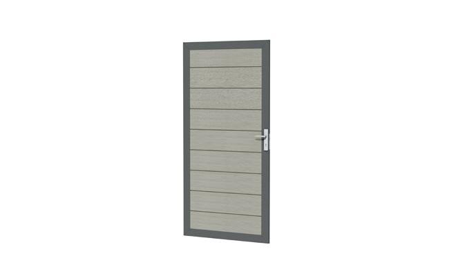 Composiet deur in aluminium frame 90 x 183 cm, grijs. - afbeelding 1