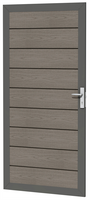 Composiet deur met houtmotief in aluminium frame 90 x 183 cm, grijs. - afbeelding 3