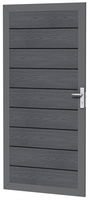 Composiet deur met houtmotief in aluminium frame 90 x 183 cm, antraciet. - afbeelding 3