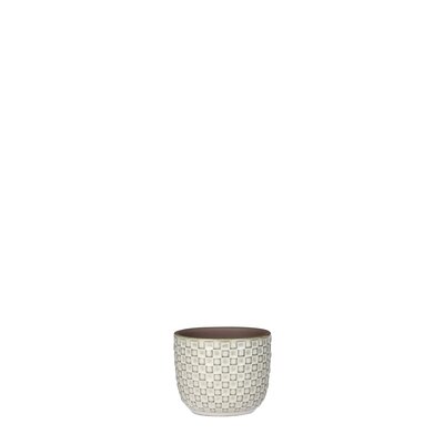 Daan pot rond wit - h6,5xd7,5cm - afbeelding 1
