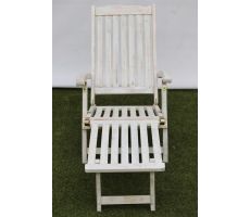 Deck chair acacia white wash - afbeelding 2