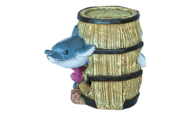 Deco barrel dolphin
