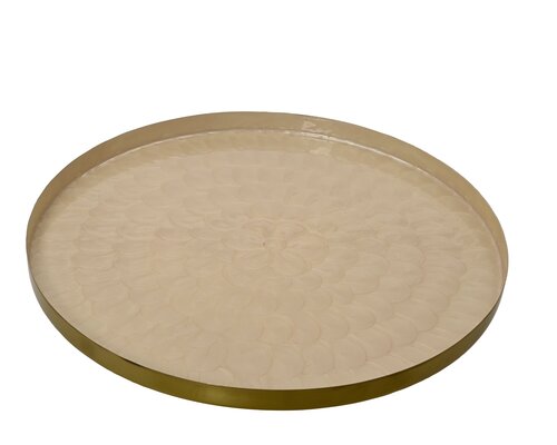 Decobord ijzer enamel yes, ivoor, Ø 48 cm x H 2 cm