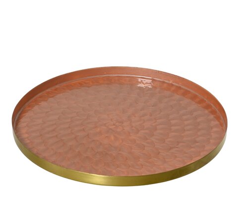 Decobord ijzer enamel yes, koper, Ø 48 cm x H 2 cm