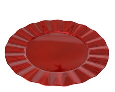 Decobord pp round spay lacqure wave rim, kerstrood, Ø 33 cm x H 1,5 cm