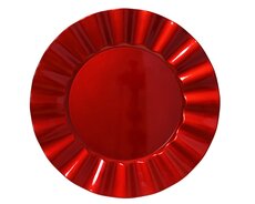 Decobord pp round spay lacqure wave rim, kerstrood, Ø 33 cm x H 1,5 cm - afbeelding 2