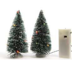 Dennebomen, 15 cm, 20 LED lampjes, 2 st - afbeelding 1