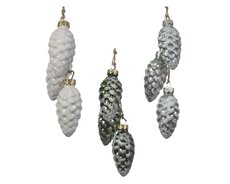 Dennenappel glas 3kl.ass, assortie, Ø 3 cm x H 6 cm, keuze uit 1 stuks
