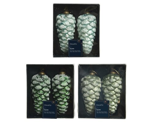Dennenappel glas, D 6 cm, per set