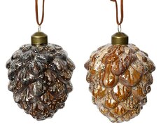 Dennenappel glas, D 8 cm, per stuk - afbeelding 2