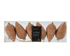 Dennenappel polystyreen glitter, brandy, Ø 4,5 cm x H 8 cm