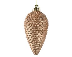 Dennenappel polystyreen glitter, brandy, Ø 4,5 cm x H 8 cm - afbeelding 2