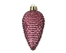 Dennenappel polystyreen glitter, donker roze, Ø 4,5 cm x H 8 cm - afbeelding 2