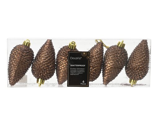 Dennenappel polystyreen glitter, espresso, Ø 4,5 cm x H 8 cm