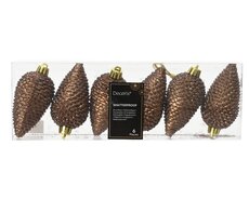 Dennenappel polystyreen glitter, espresso, Ø 4,5 cm x H 8 cm