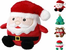 dier pluche kerst kerstman, sneeuwpop, kerstboom, rendier, 13 cm - afbeelding 2