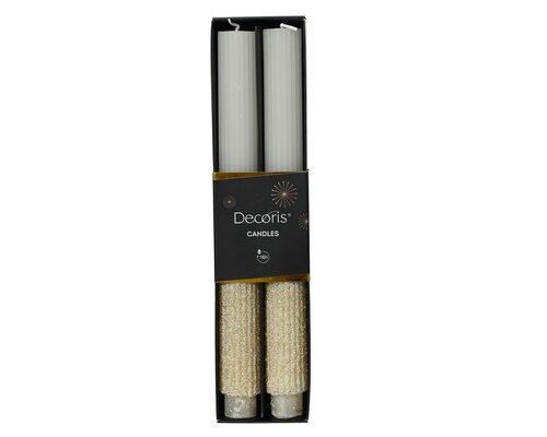 Dinerkaars parraffine, H 26,5 cm, wolwit