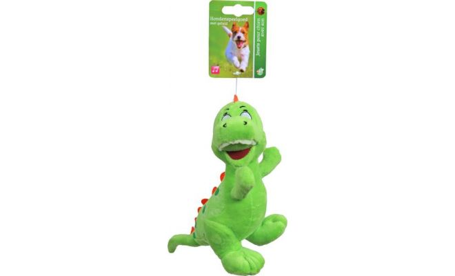 Dino pluche 15cm groen met piep