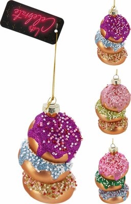 donuts hangdeco 7x10cm, per stuk - afbeelding 1