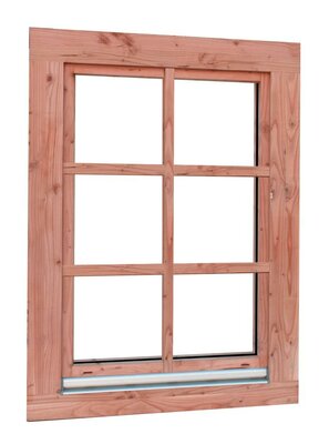 Douglas draai-kiepraam Prestige met dubbelglas, 84,4 x 120,4 cm, onbehandeld.