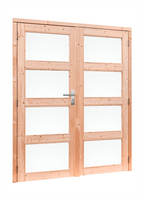 Douglas dubbele 4-ruits deur inclusief kozijn, 168 x 201 cm, kleurloos geïmpregneerd. - afbeelding 2