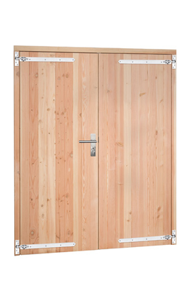 Douglas dubbele dichte deur inclusief kozijn, 168 x 201 cm, onbehandeld. - afbeelding 1