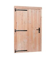 Douglas enkele deur extra breed met zwart beslag, linksdraaiend, 119 x 209 cm, groen geïmpregneerd.