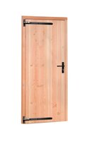 Douglas enkele deur met zwart beslag inclusief kozijn, linksdraaiend, 90 x 201 cm, groen geïmpregnee