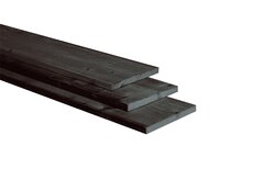 Douglas fijnbezaagde plank 2,2 x 20 x 300 cm, zwart gedompeld.
