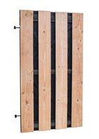 Douglas fijnbezaagde plankendeur met zwarte binnenzijde, op zwart verstelbaar frame, 100 x 180 cm, z